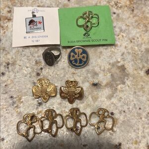 Gold and Blue Scout Pins Set